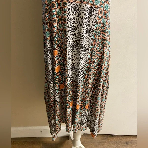 Anthropologie Maeve Lilt swing dress colorful jersey knit with pockets Large - Picture 8 of 13